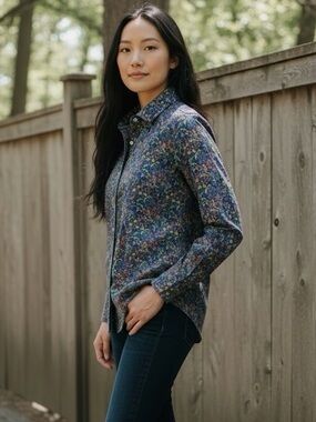 J.Crew Liberty Fabric Catesby print Botanical Bird Shirt Size 4